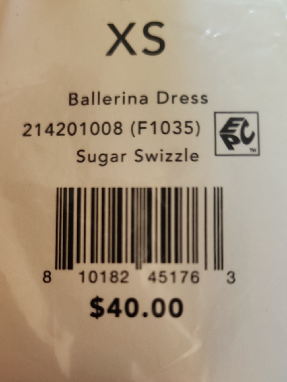 Ballerina Dress "Sugar Swizzle" XS - Cream/White